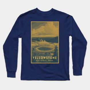 Duotone Yellowstone National Park Travel Poster Long Sleeve T-Shirt